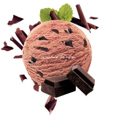 Chocolate ice cream with pieces of chocolate